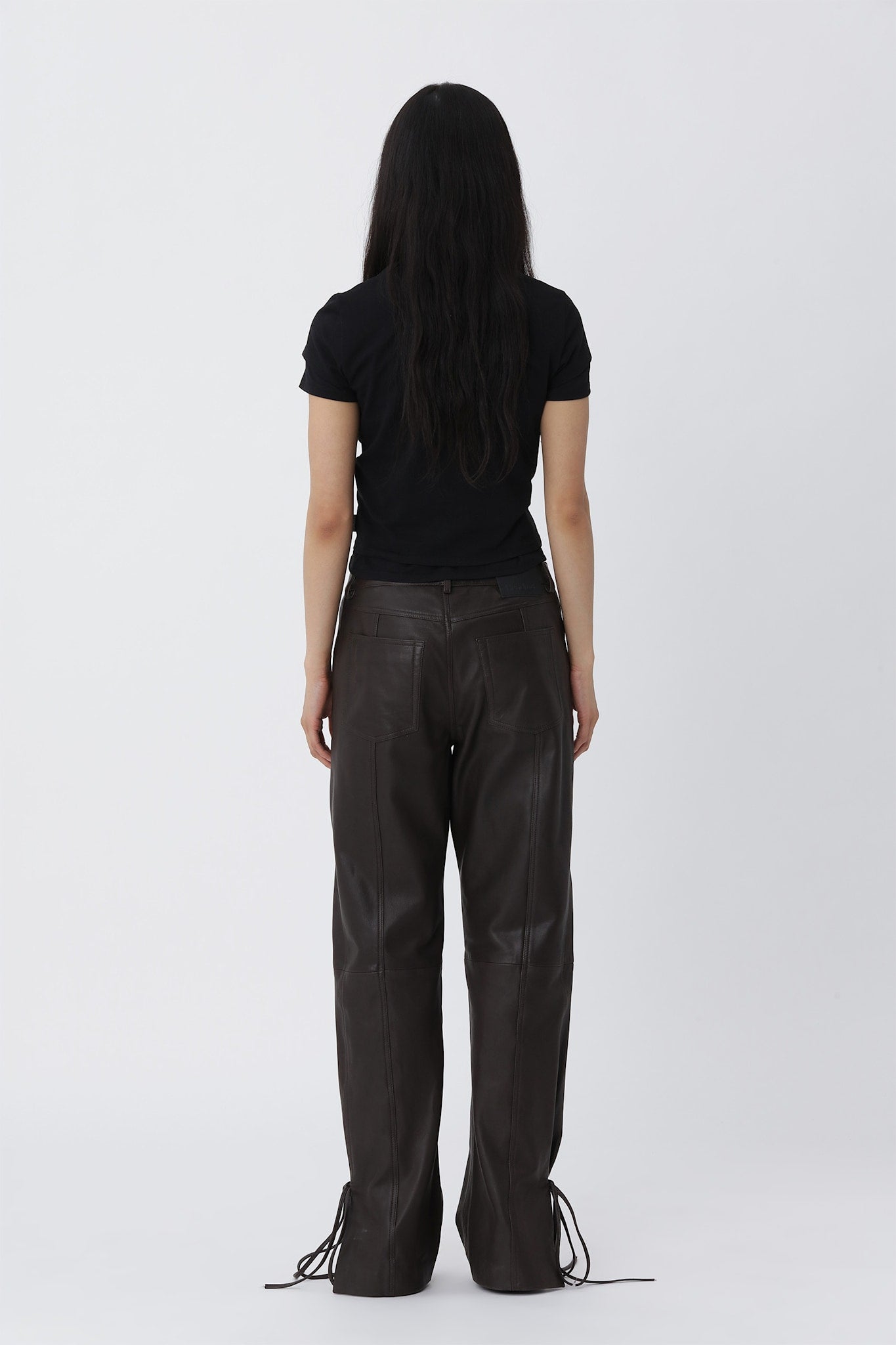 Bella String Leather Pants - Deep Brown - Won Hundred Online Store