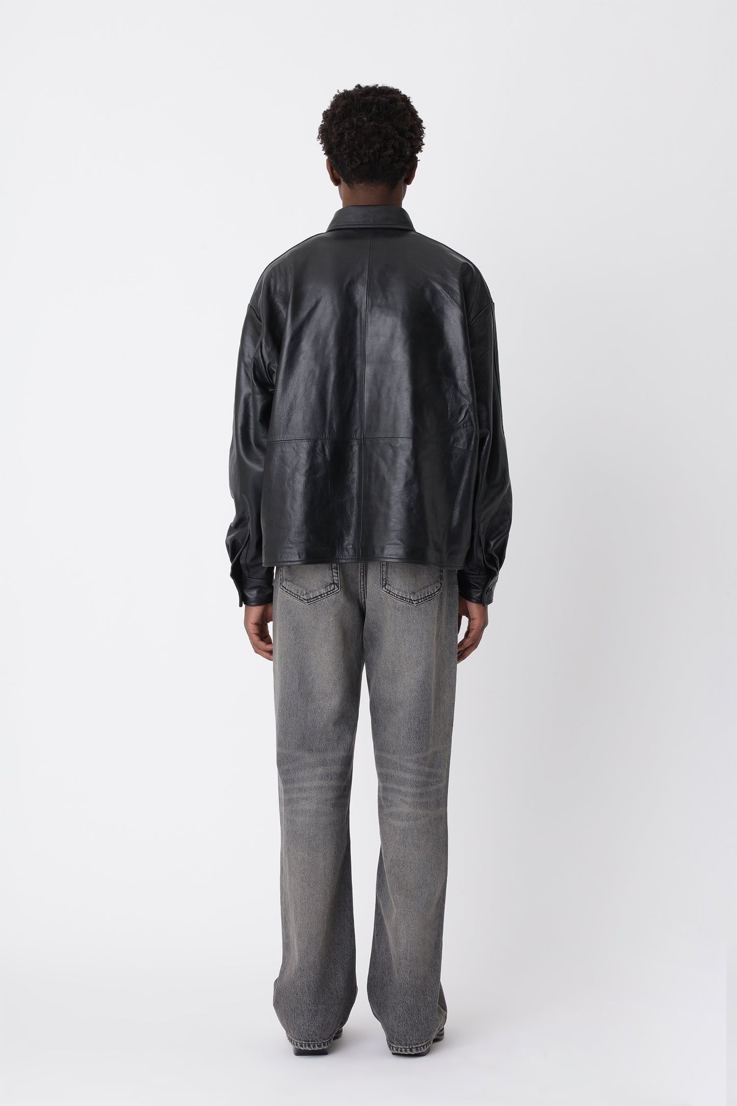 Won Hundred Men Leo Leather Shirt Shirt