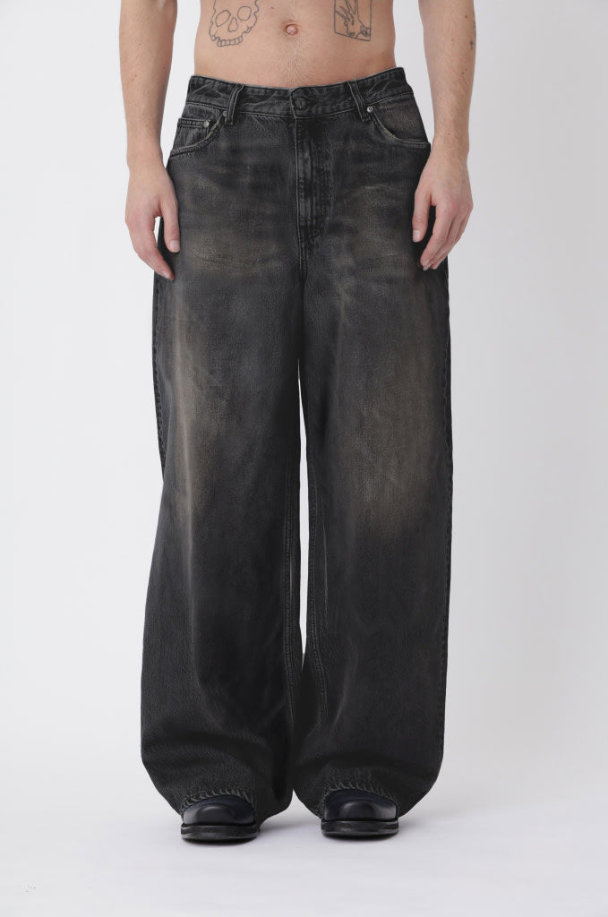 Lyon Coated 80s Black Jeans M