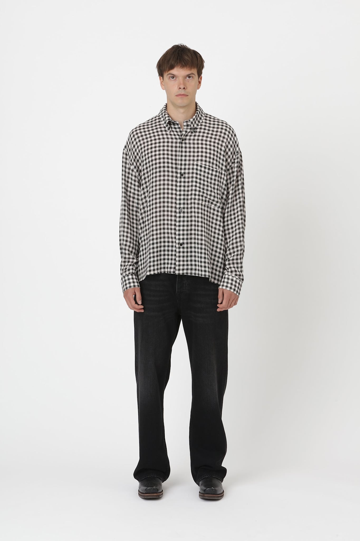 Won Hundred Men Maza Check Shirt Rose Check