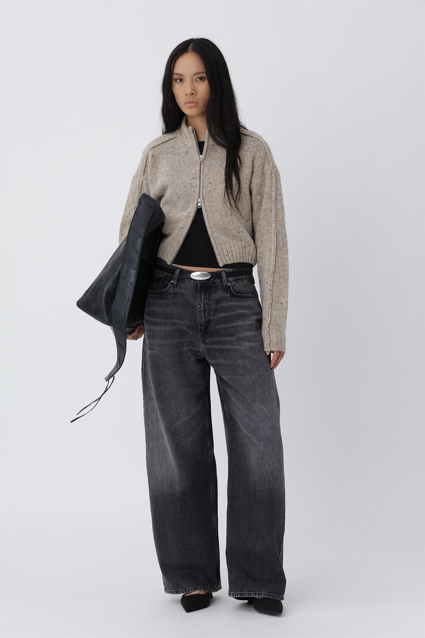 Alea Zip Knit Cardigan - Plaza Taupe - Won Hundred Online Store