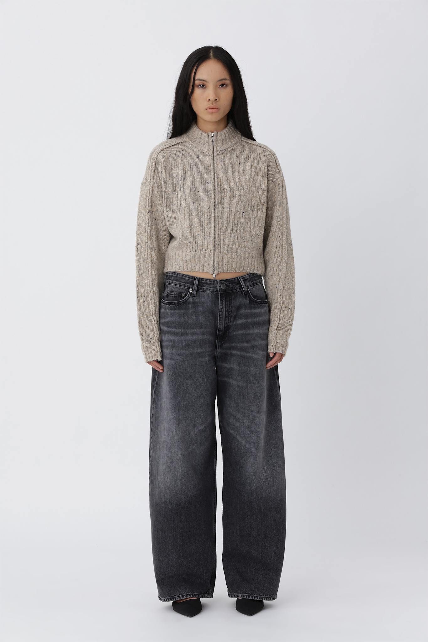 Alea Zip Knit Cardigan - Plaza Taupe - Won Hundred Online Store