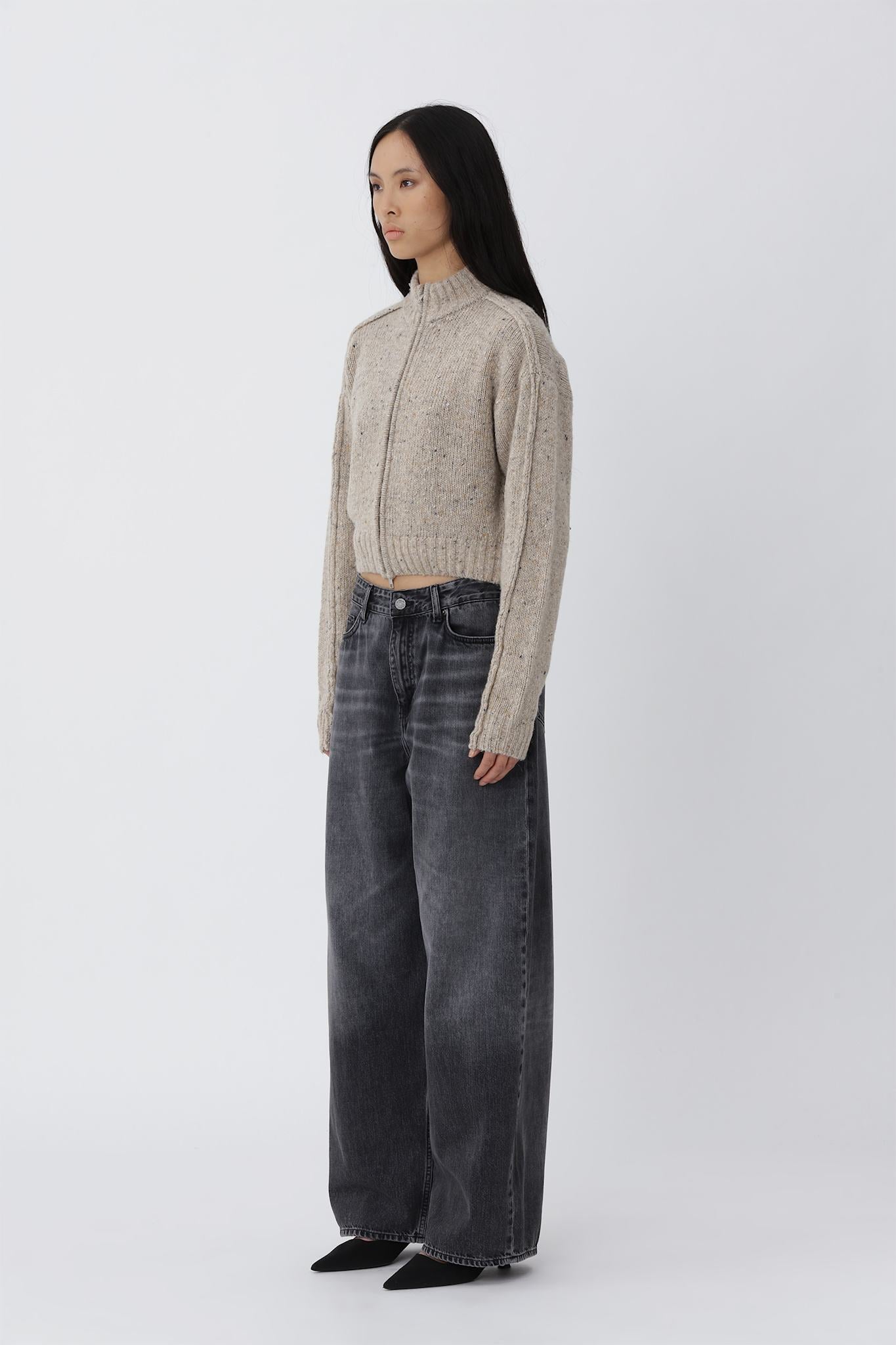 Alea Zip Knit Cardigan - Plaza Taupe - Won Hundred Online Store