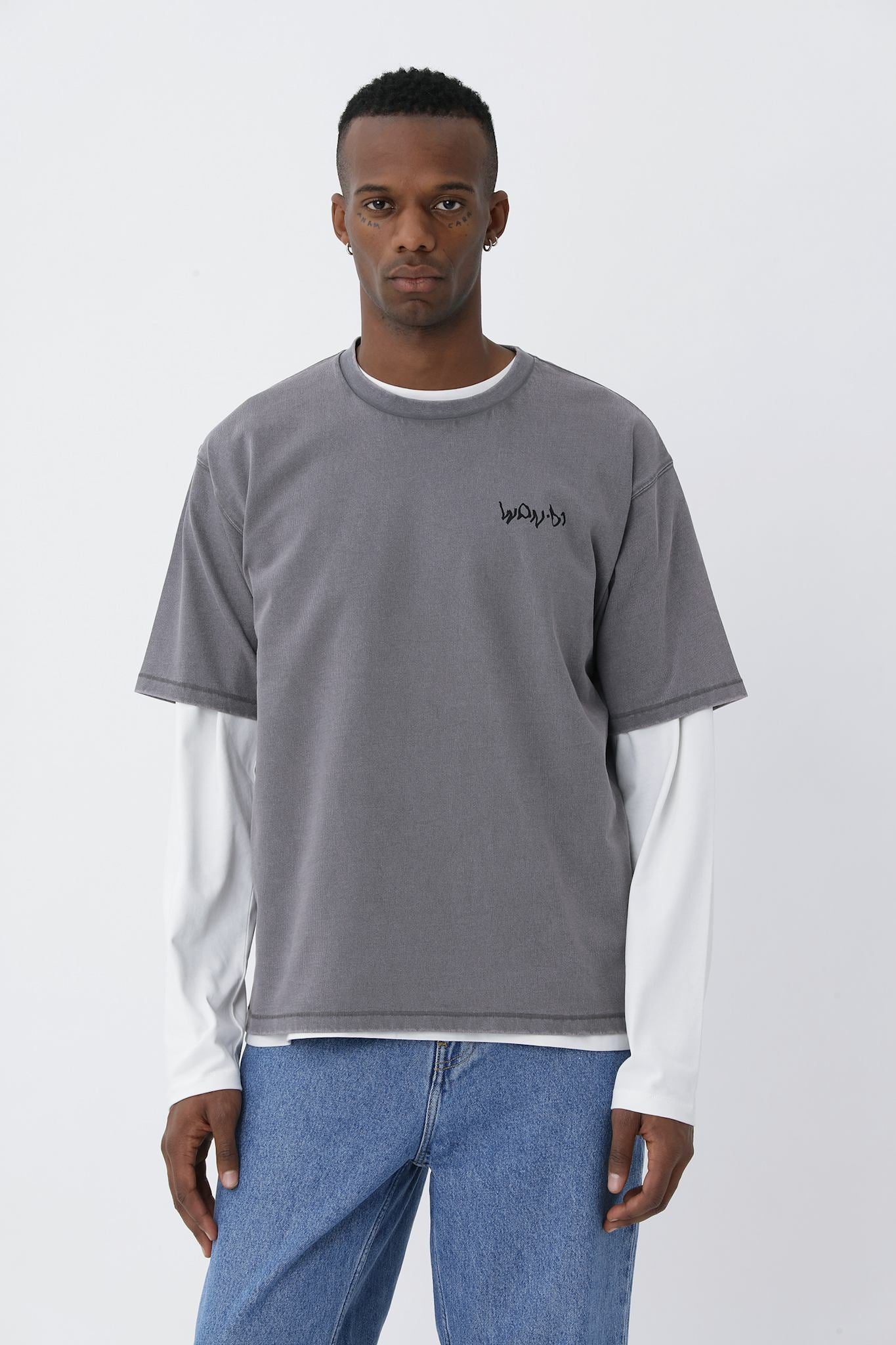 LA.01 Logo T-shirt - Charcoal Gray - Won Hundred Online Store