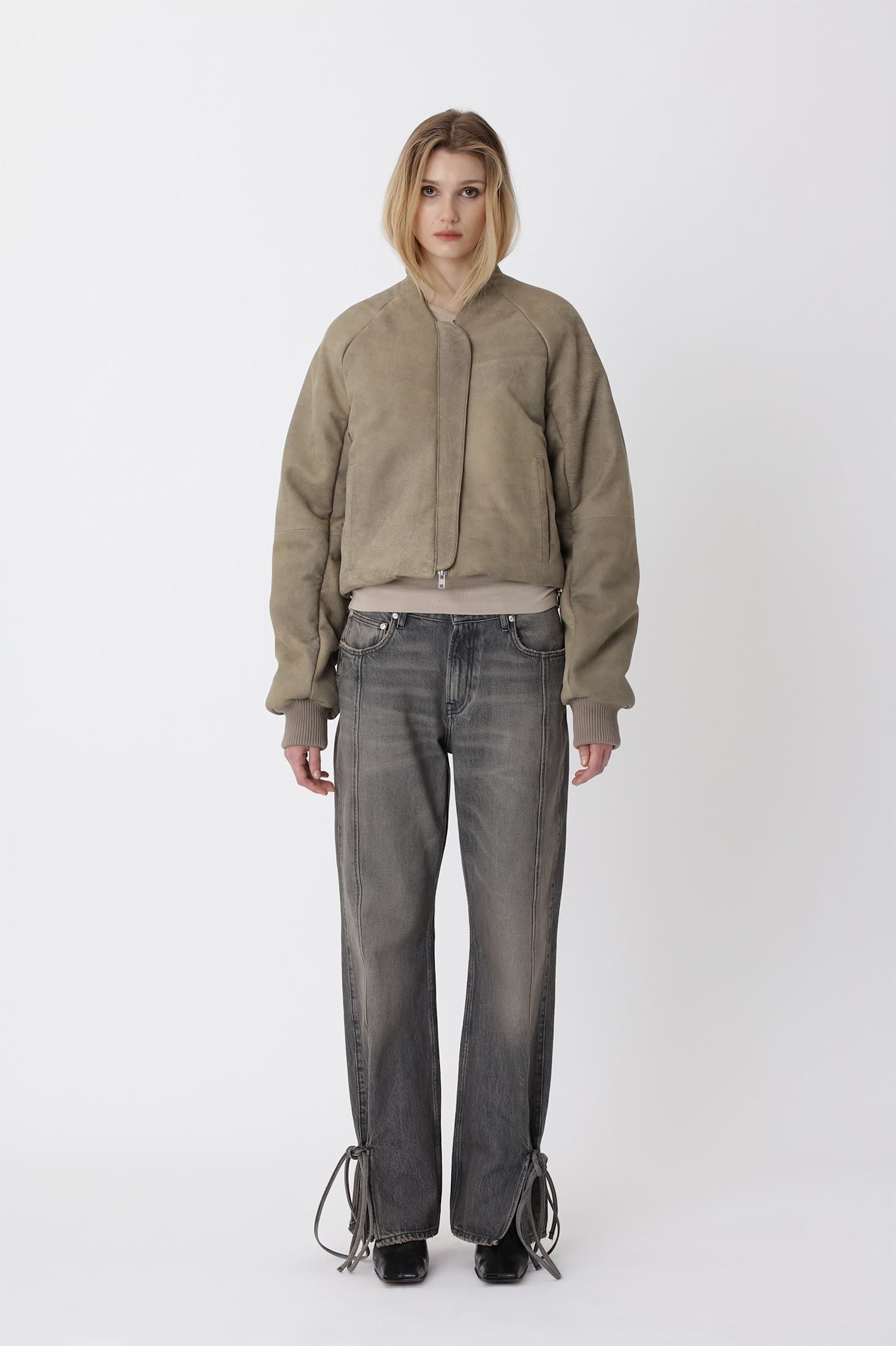 Ola leather Bomber jacket - Won Hundred Online Store