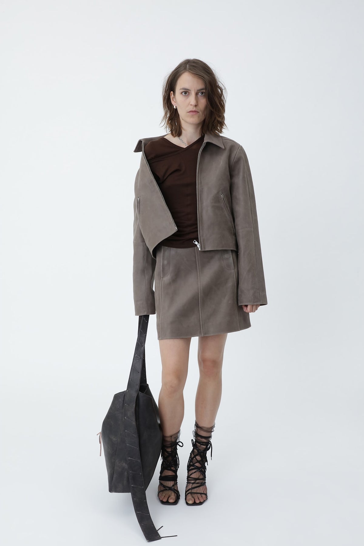 Dalia Panel Leather Jacket
