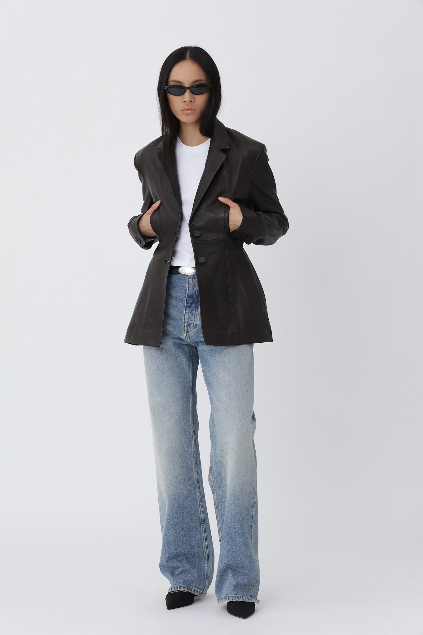 Silva Leather Blazer - Deep Brown - Won Hundred Online Store