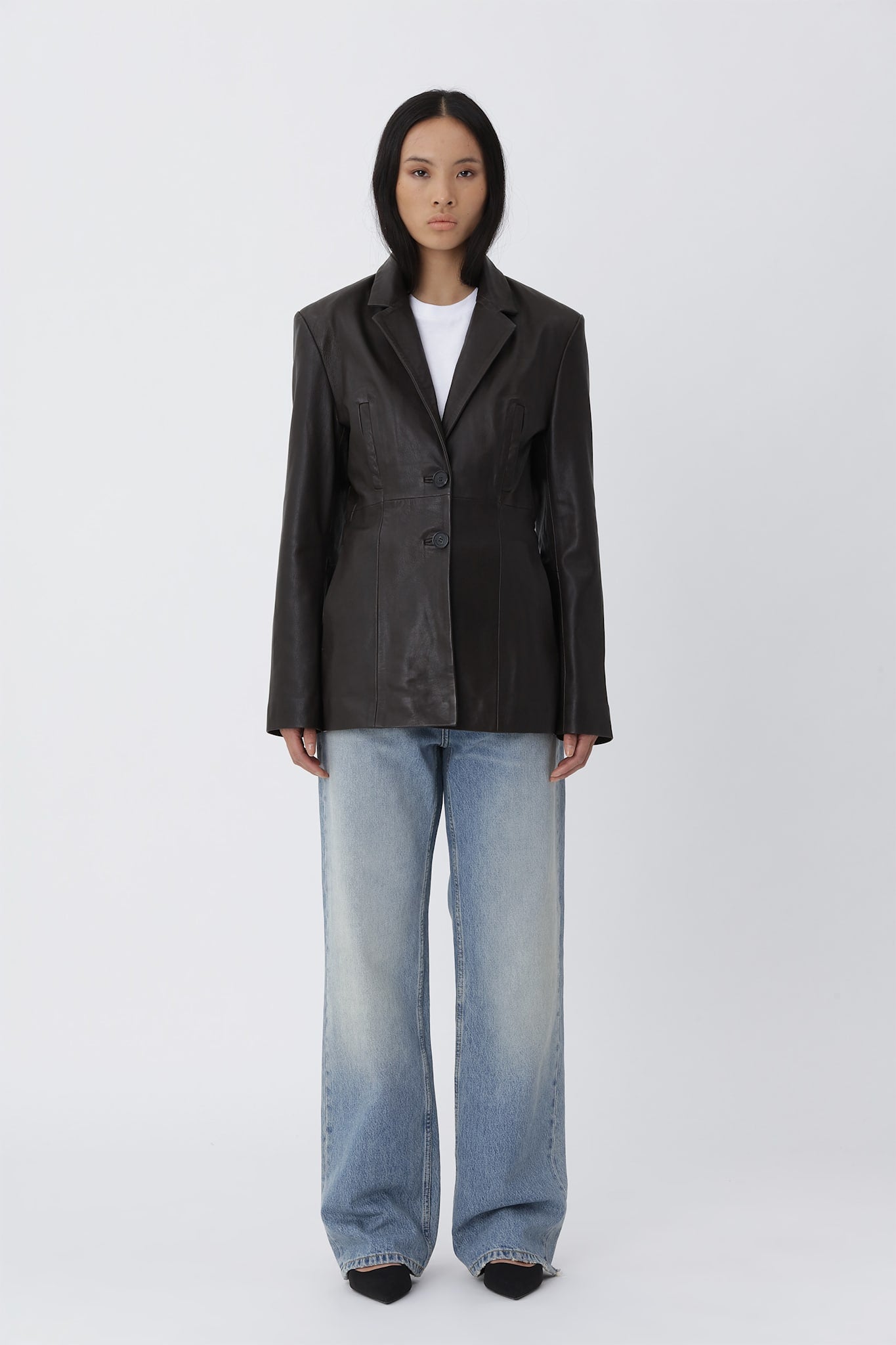 Silva Leather Blazer - Deep Brown - Won Hundred Online Store