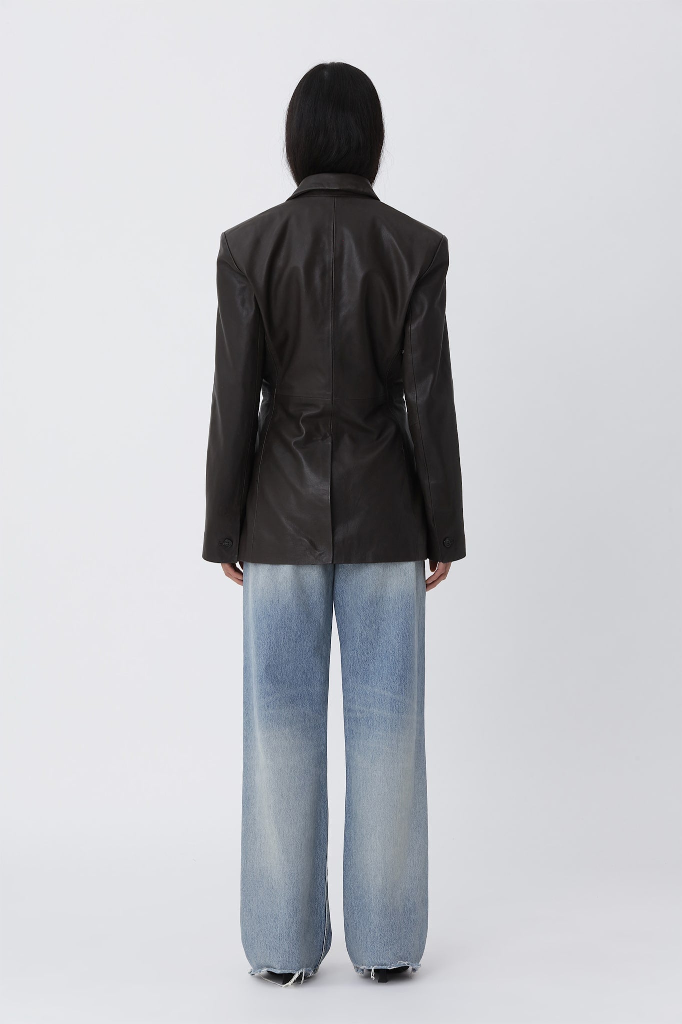 Silva Leather Blazer - Deep Brown - Won Hundred Online Store