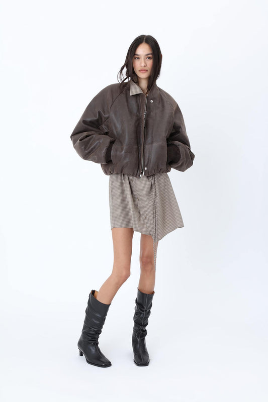 Ola Leather Bomber Jacket - Won Hundred Online Store