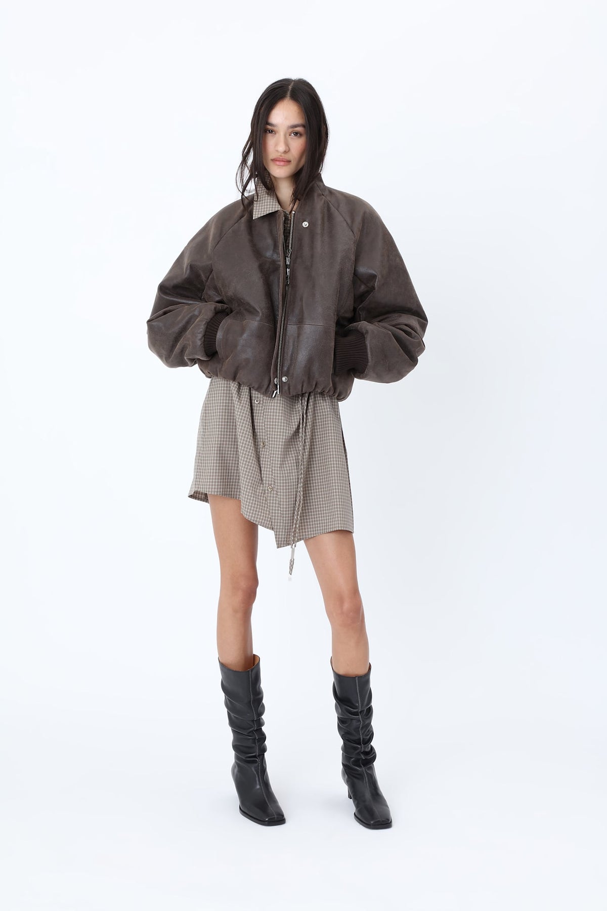 Ola Leather Bomber Jacket - Won Hundred Online Store