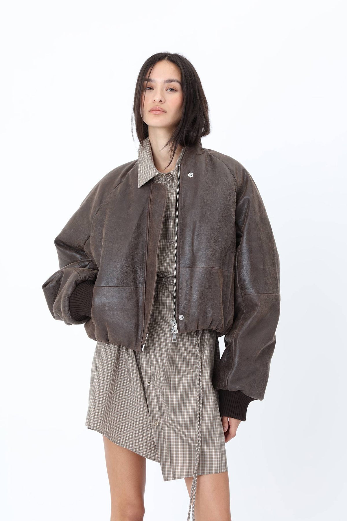 Ola Leather Bomber Jacket - Won Hundred Online Store