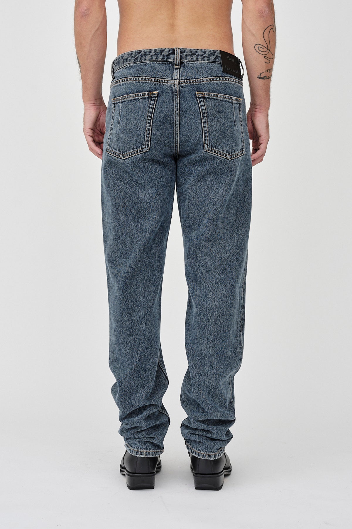 Won Hundred Men Archer Overdyed Black 5-Pockets Overdyed black