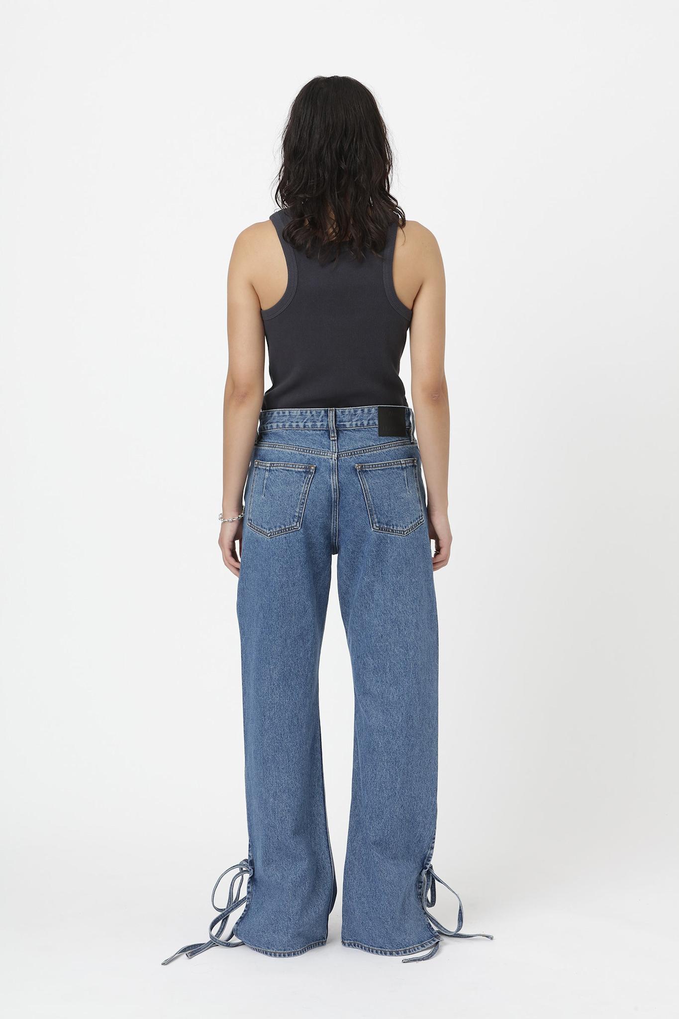 Won Hundred Women Baggy String Jeans Mable Blue