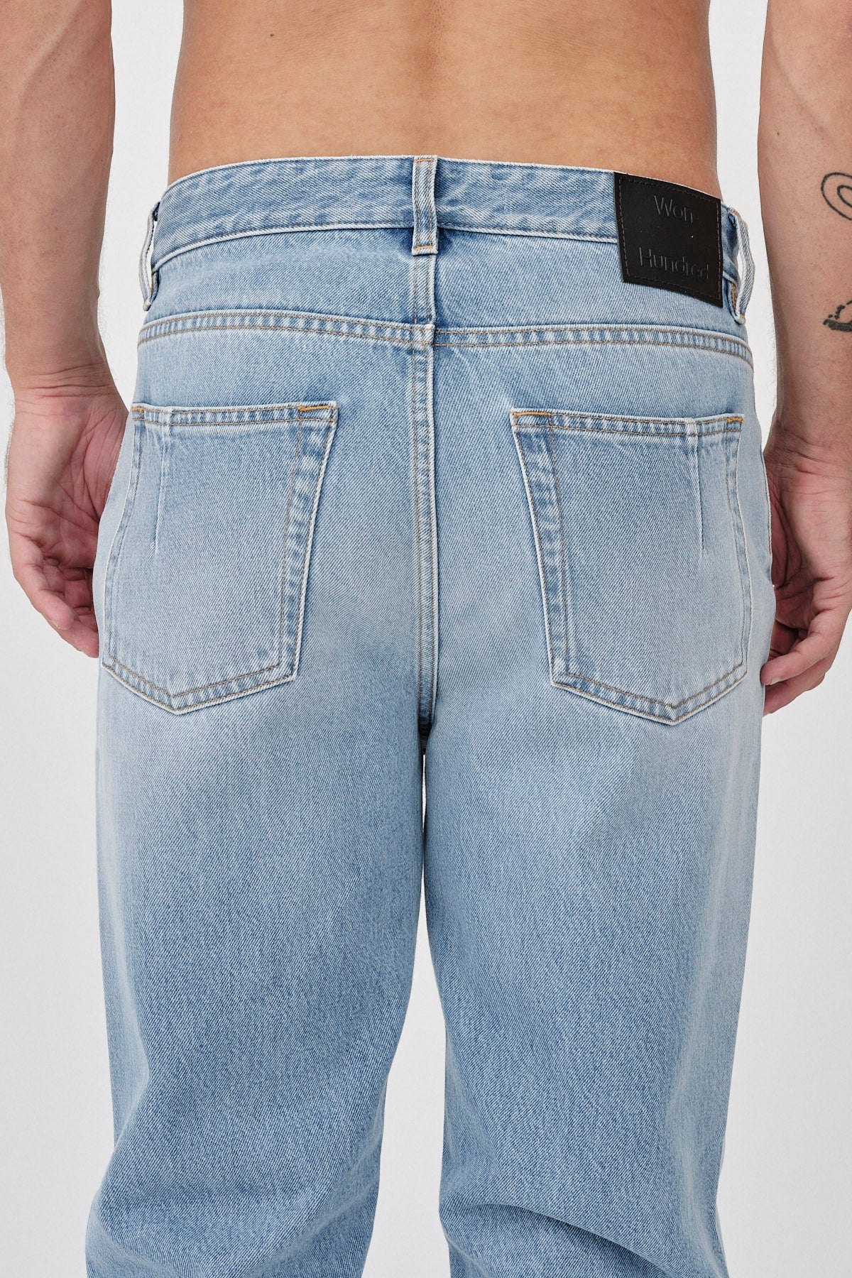 Won Hundred Men Ben Beatet Medium Blue 5-Pockets Beatet Medium Blue