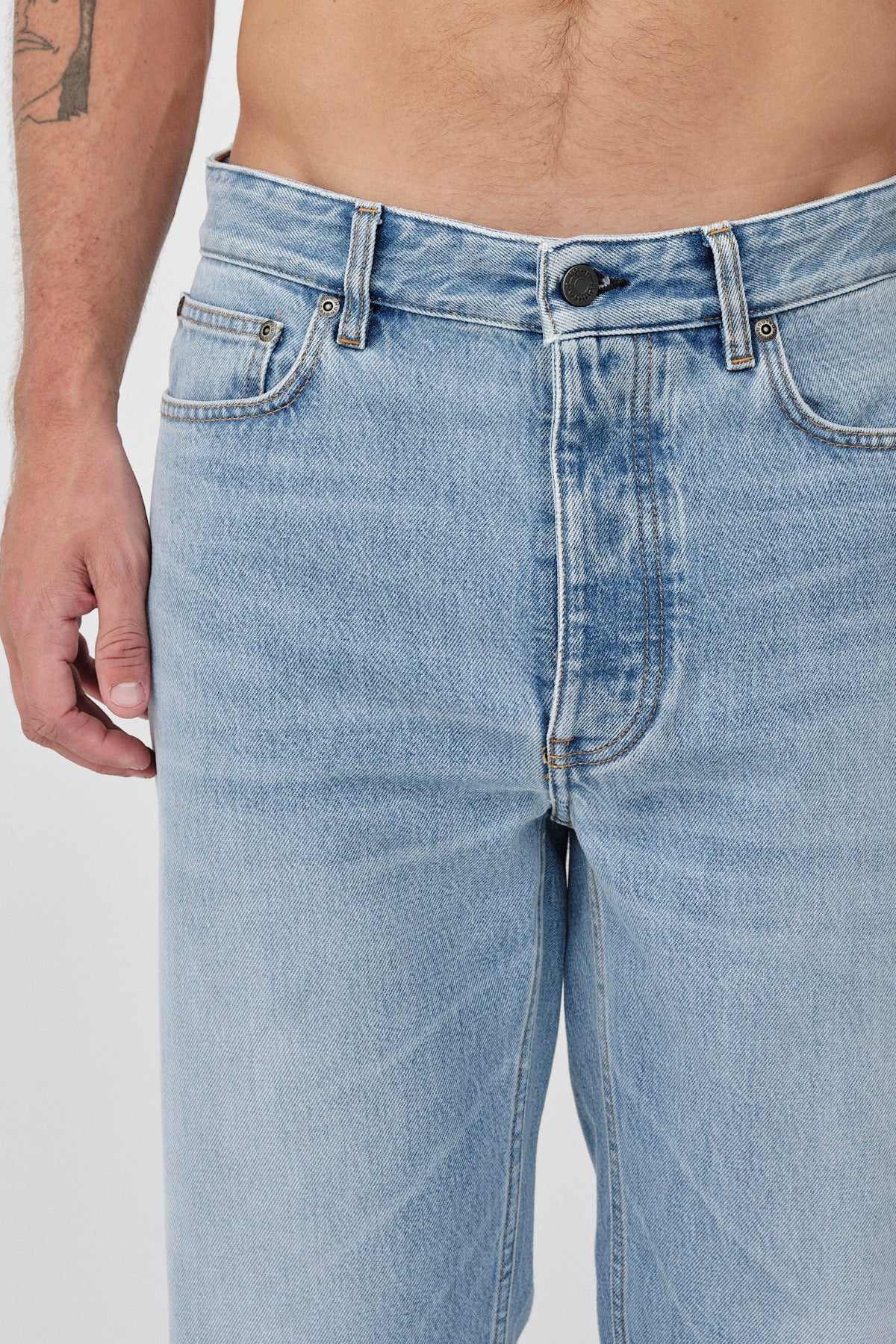 Won Hundred Men Ben Beatet Medium Blue 5-Pockets Beatet Medium Blue