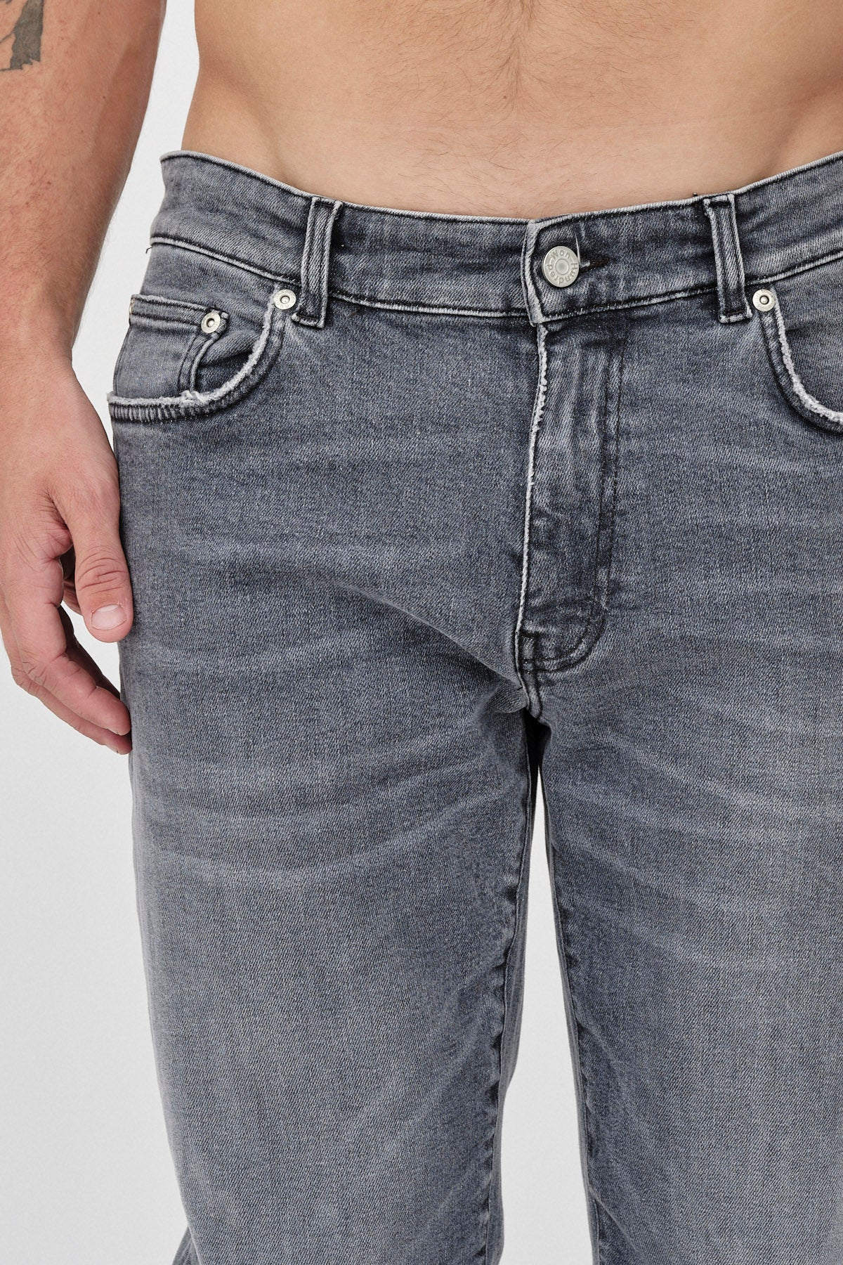 Won Hundred Men Dean Strong Grey 5-Pockets Strong Grey