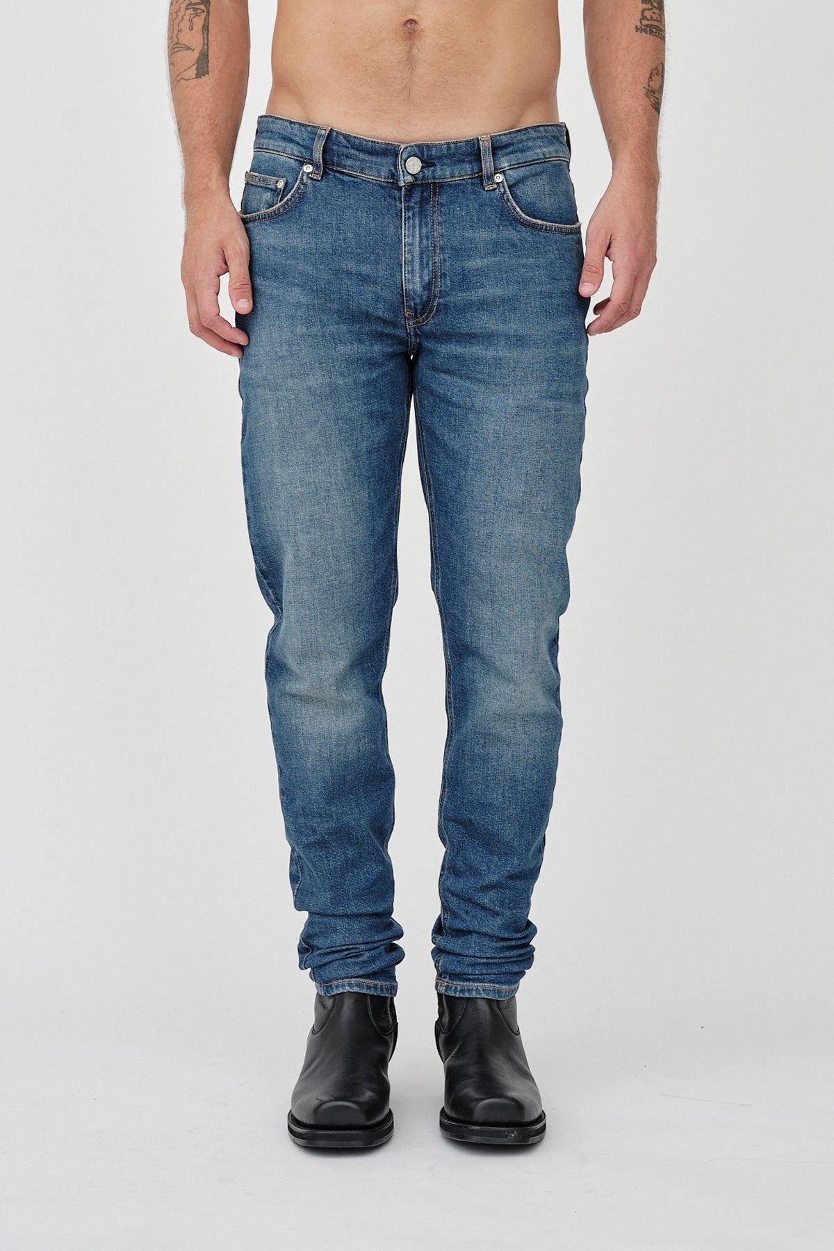 Won Hundred Men Dean Tinted Blue 5-Pockets Tinted Blue