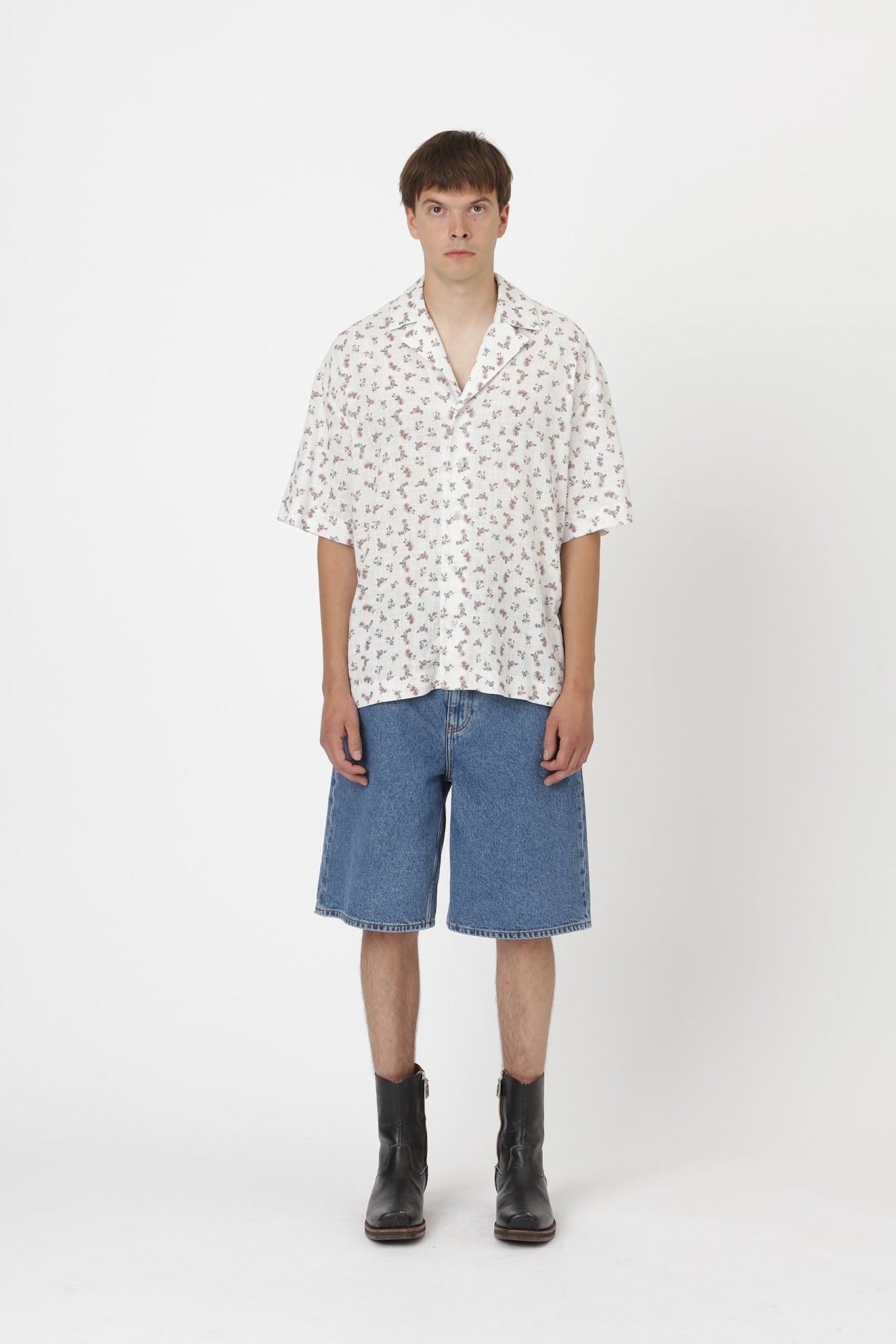 Won Hundred Men Desmond Flower Shirt White Flower