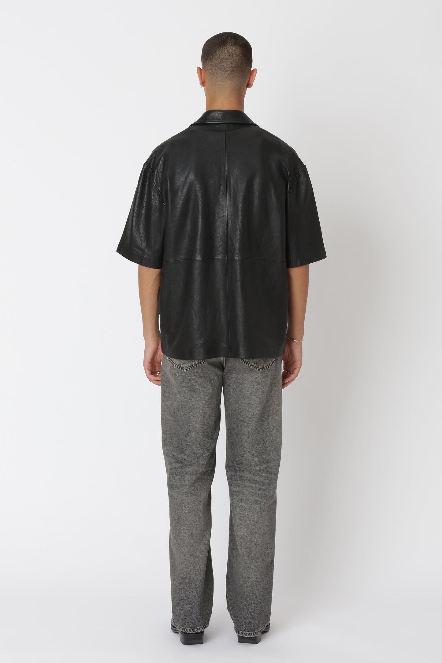 Won Hundred Men Desmond Leather Shirt Trousers Black