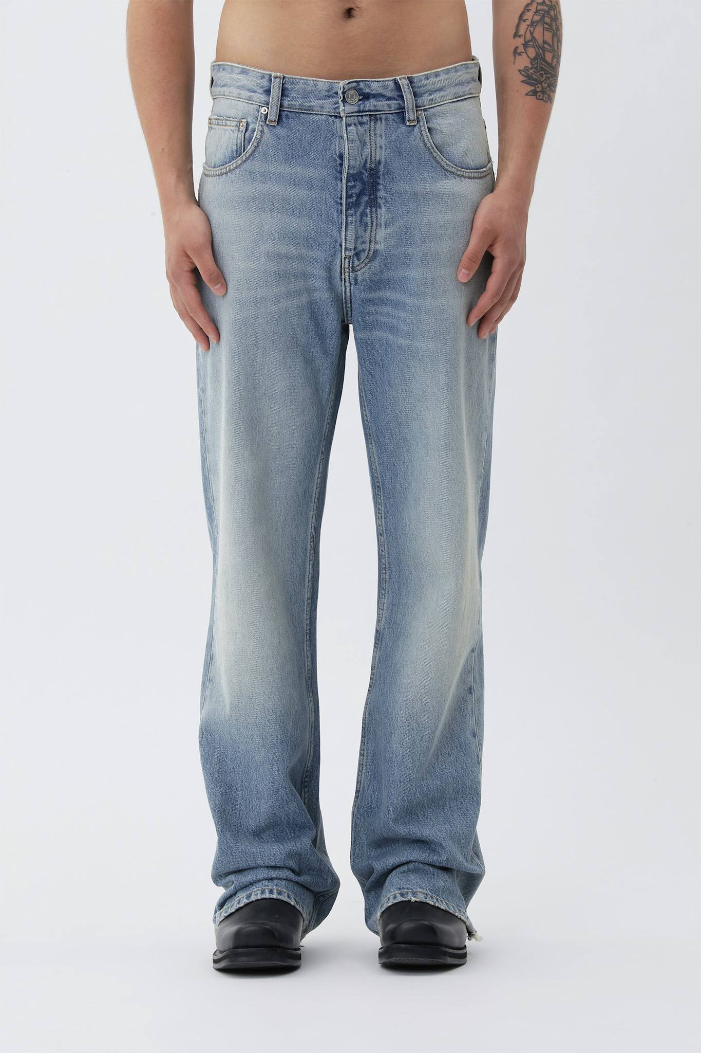 Won Hundred Unisex Genoa Broken Medium Blue 5-Pockets Broken Medium Blue