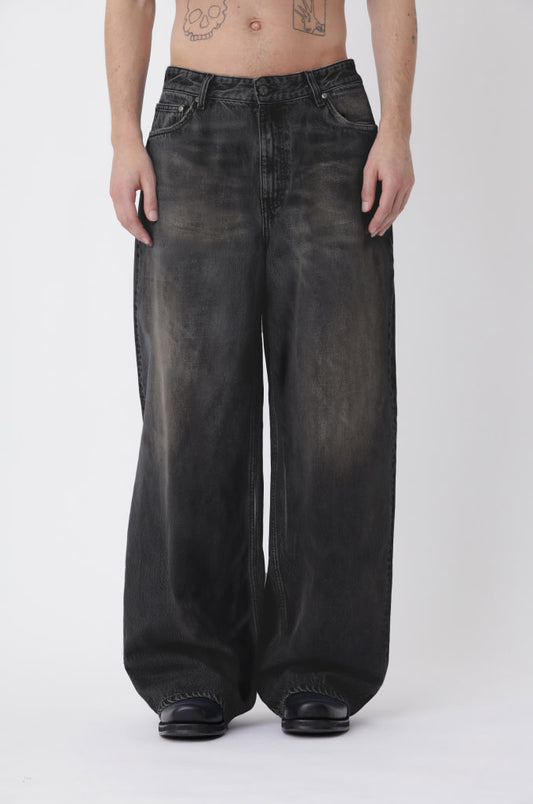 Lyon Coated 80s Black Jeans M
