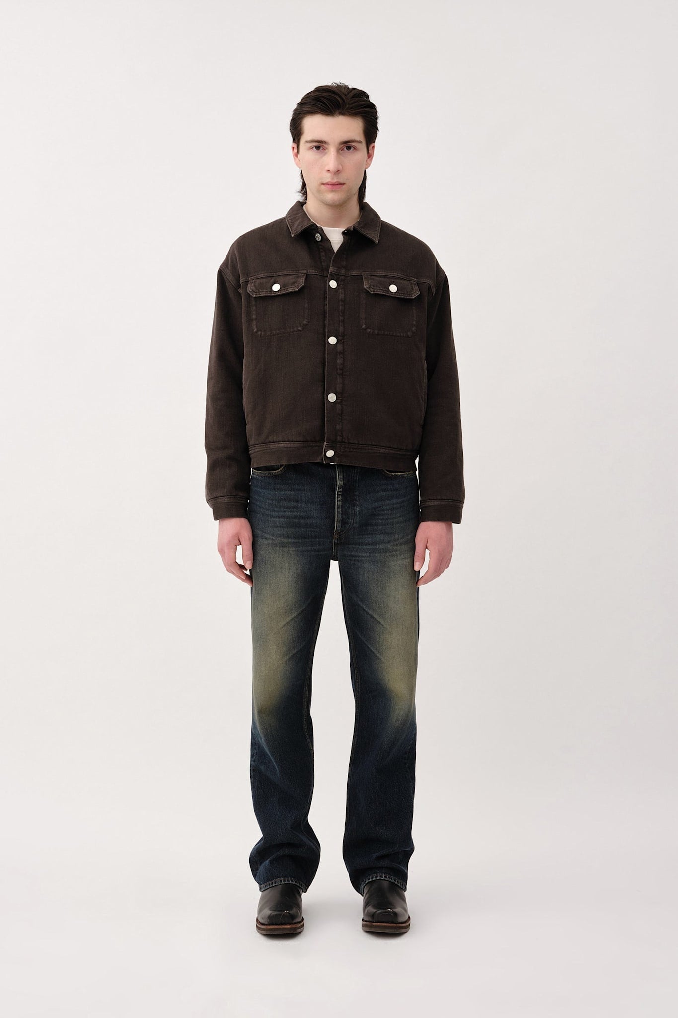Won Hundred Men Shawn Overdye Jacket Black Olive