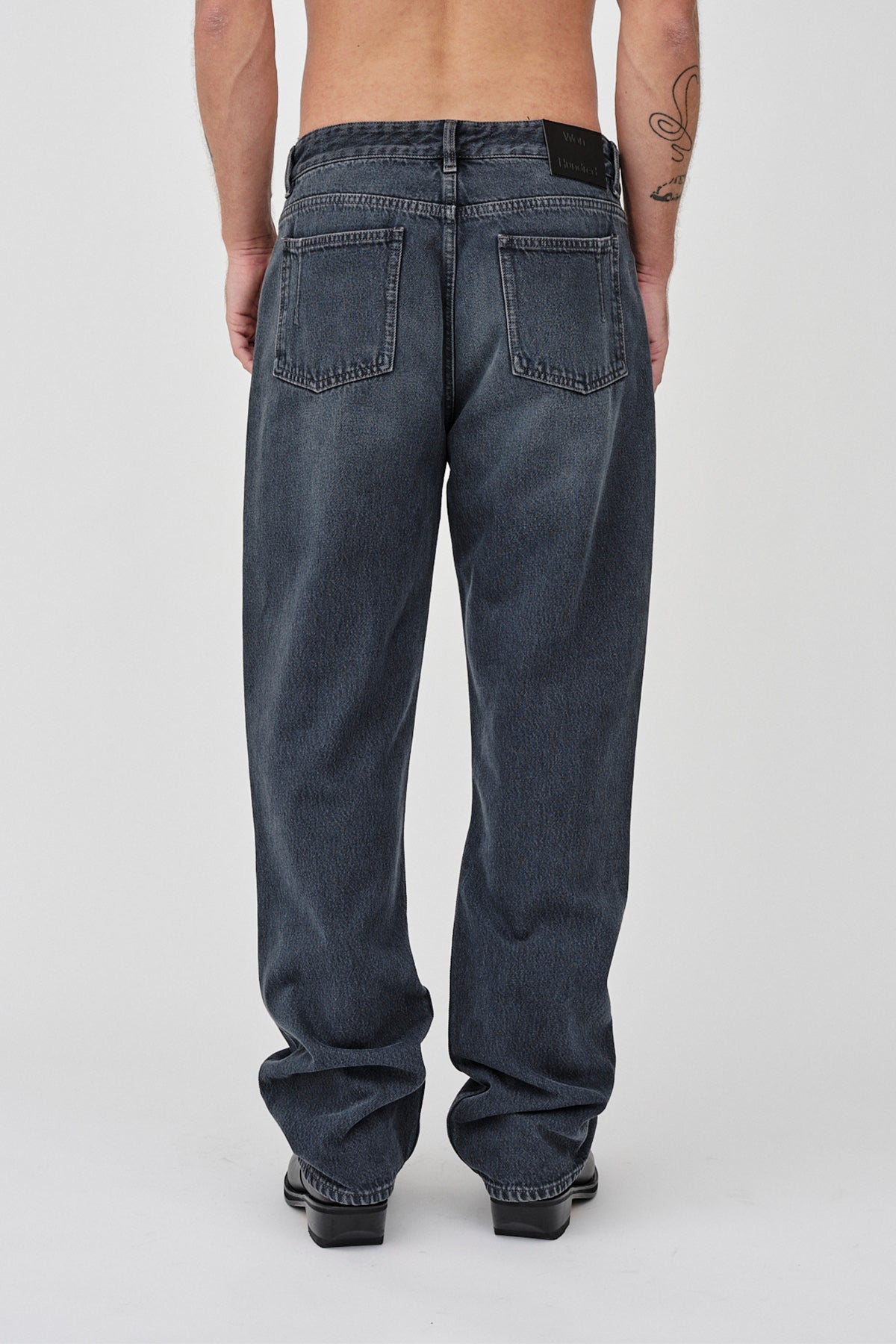 Won Hundred Men Steve 5-Pockets Overdyed black