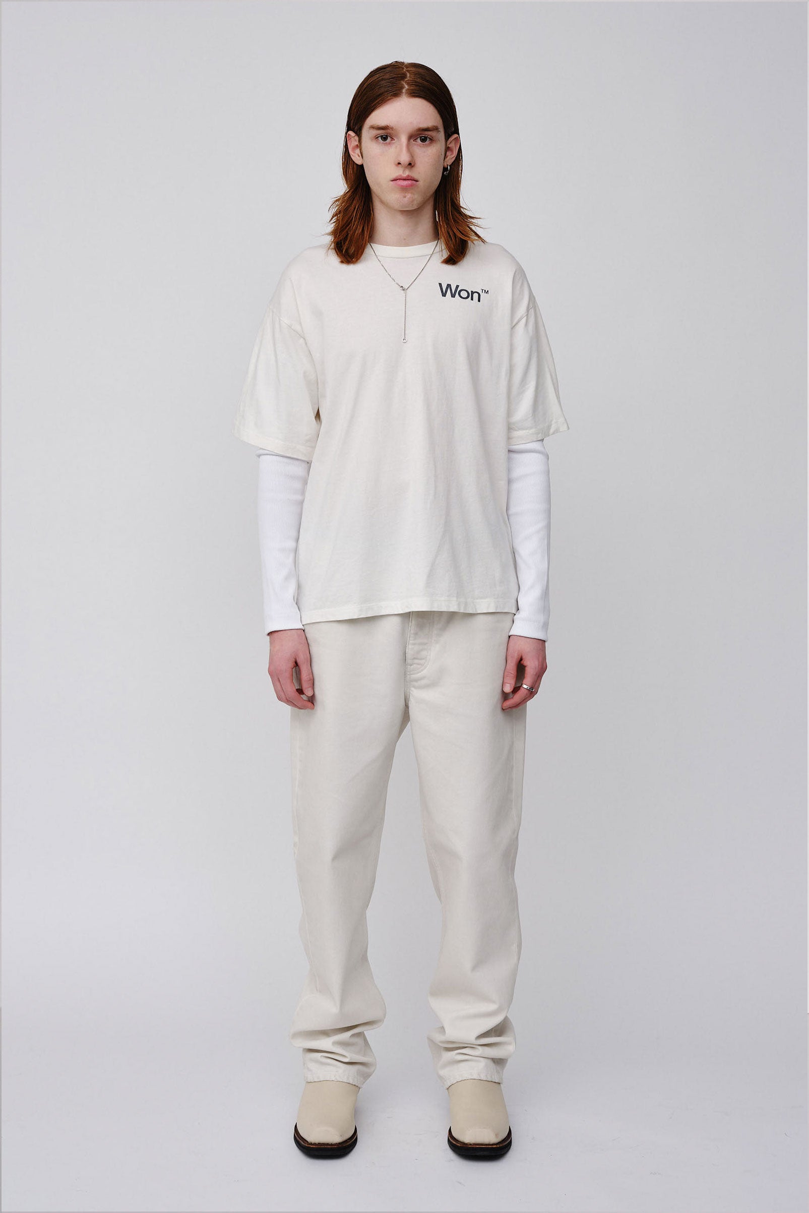 Won Hundred Men The Staff Tee M T-shirt White