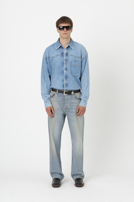Won Hundred Men Zayne Denim Shirt Glory Blue