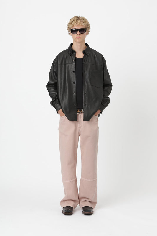 Won Hundred Men Zayne Leather Leather Garment Black