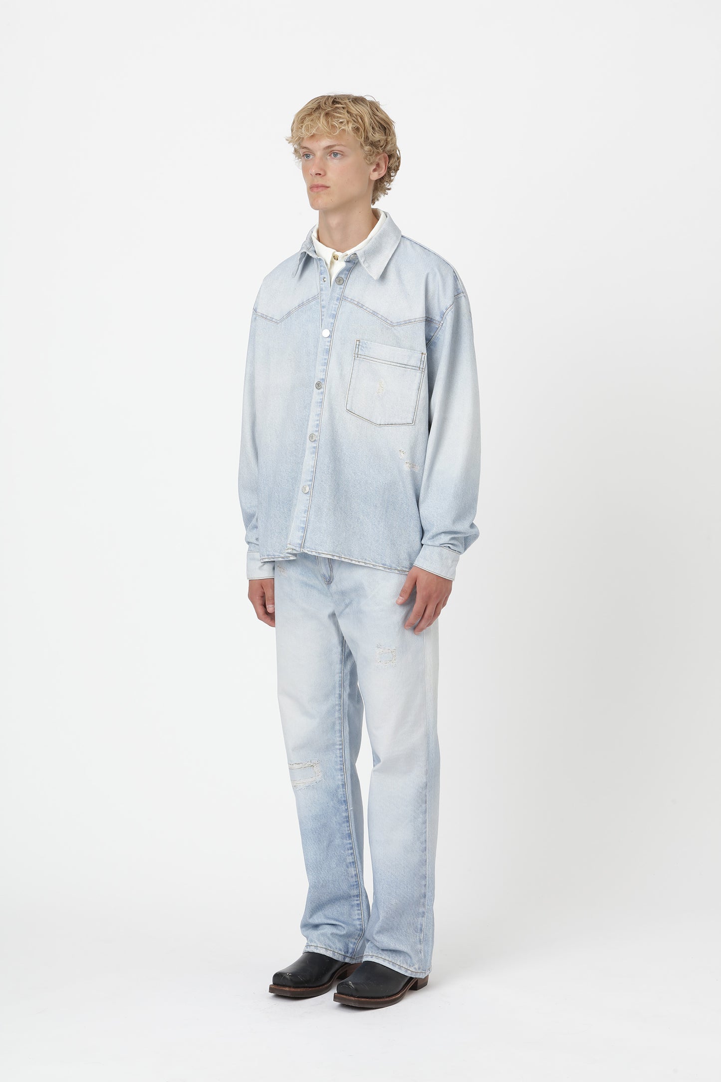 Won Hundred Men Zayne Printed Blue Denim Blue Digital Rinse